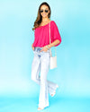 Sansa Peasant Sleeve Blouse - Fuchsia