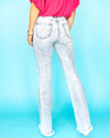 Vanessa High Rise Front Seam Flares - Light Acid Wash