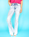 Vanessa High Rise Front Seam Flares - Light Acid Wash