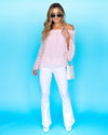 Alexia Off Shoulder Pom Pom Top - Carnation Pink
