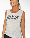 Oh My Quad Graphic Tank - White Marble