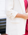 Midnight Chic Textured Blazer - Cream