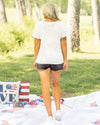 American Honey Distressed Graphic Tee - White