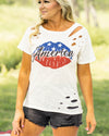 American Honey Distressed Graphic Tee - White