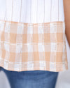 Chandler Color Block Ruffle Sleeve Top - Cream Multi