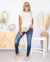 Chandler Color Block Ruffle Sleeve Top - Cream Multi