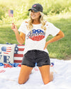 American Honey Distressed Graphic Tee - White