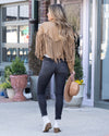 Dolly Faux Leather Fringe Jacket - Tan