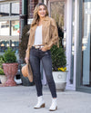 Dolly Faux Leather Fringe Jacket - Tan