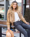Dolly Faux Leather Fringe Jacket - Tan