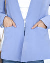 Hallie Open Front Pocketed Blazer - Pastel Baby Blue