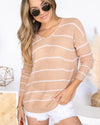 Kristen Striped Lightweight Knit Sweater - Honey