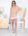 Kristen Striped Lightweight Knit Sweater - Honey