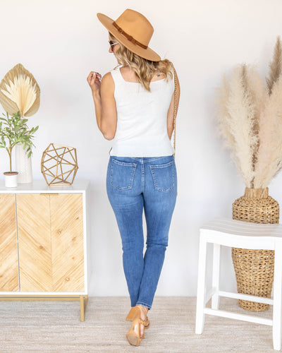 Haiden Button Down Sweater Tank - Cream