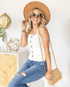 Haiden Button Down Sweater Tank - Cream