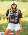 Wild And Free Star Cropped Tee - Black