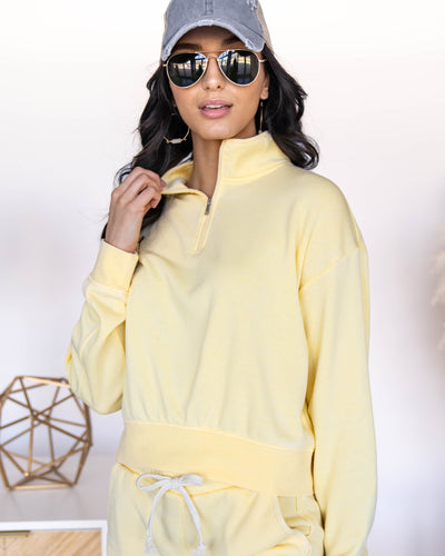 Cora Half Zip Pullover - Canary Yellow