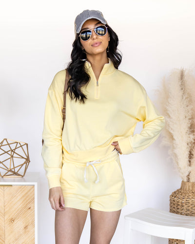 Cora Half Zip Pullover - Canary Yellow