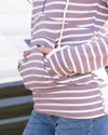 Get Cozy Striped Hoodie - Smoky Mauve