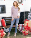 Get Cozy Striped Hoodie - Smoky Mauve
