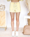 Cora Drawstring Pocketed Shorts - Canary Yellow