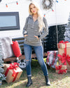 Get Cozy Striped Hoodie - Black