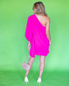 Chasity One Shoulder Dress - Fuchsia
