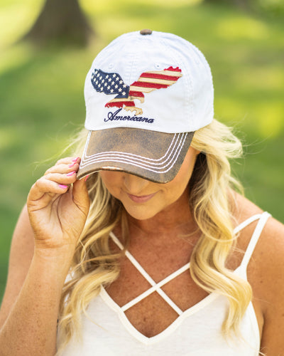 American Eagle Hat - White