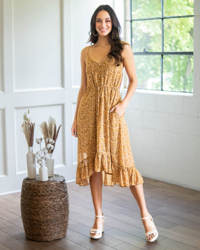 Chasing Daisies Midi Dress - Honey