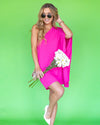 Chasity One Shoulder Dress - Fuchsia