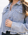 All That Glitters Denim Jacket - Light Wash