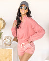 Cora Half Zip Pullover - Watermelon Pink