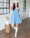 Girl Next Door Button Down Dress - Denim Blue