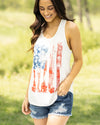 American Flag Graphic Tank - Off White