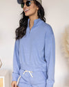 Cora Half Zip Pullover - Heather Baby Blue