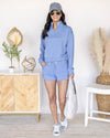 Cora Half Zip Pullover - Heather Baby Blue