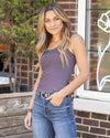 Jenny Stripe Ribbed Tank - Black/Off White