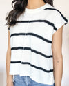Adrienne Striped Lightweight Knit Sweater - Off White