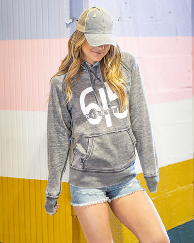 615 Nashville Graphic Hoodie - Burnout Grey