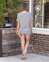 Out Of Office Cutout Graphic Tee - Grey