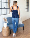 She's So Darling Ruffle Top - Navy