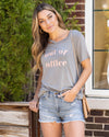 Out Of Office Cutout Graphic Tee - Grey