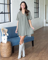 Flirting With Fall Dress - Olive