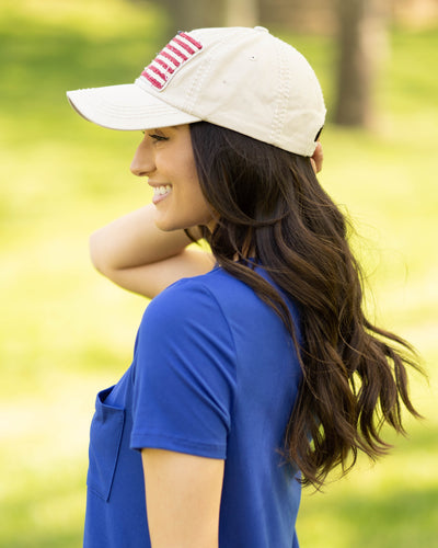 American Flag Hat - Oatmeal