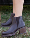 Aria Slip On Booties - Chocolate