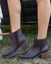 Aria Slip On Booties - Chocolate