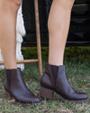 Aria Slip On Booties - Chocolate