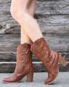 Waylen Cowboy Boots - Cognac