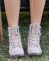 Kenia Combat Bootie - Cream