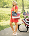 American Flag Canvas Tote - Beige